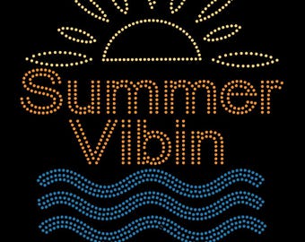 Summer Vibin Rhinestone Template SS10