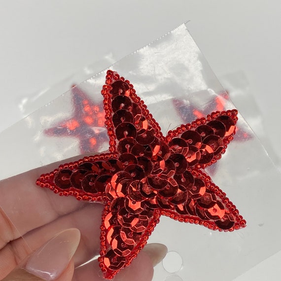 Set of 3 Red Star Embellishments, Vintage 90’s Ha… - image 3