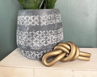 Large Brass Decorative Knot | Handmade Clay Knot