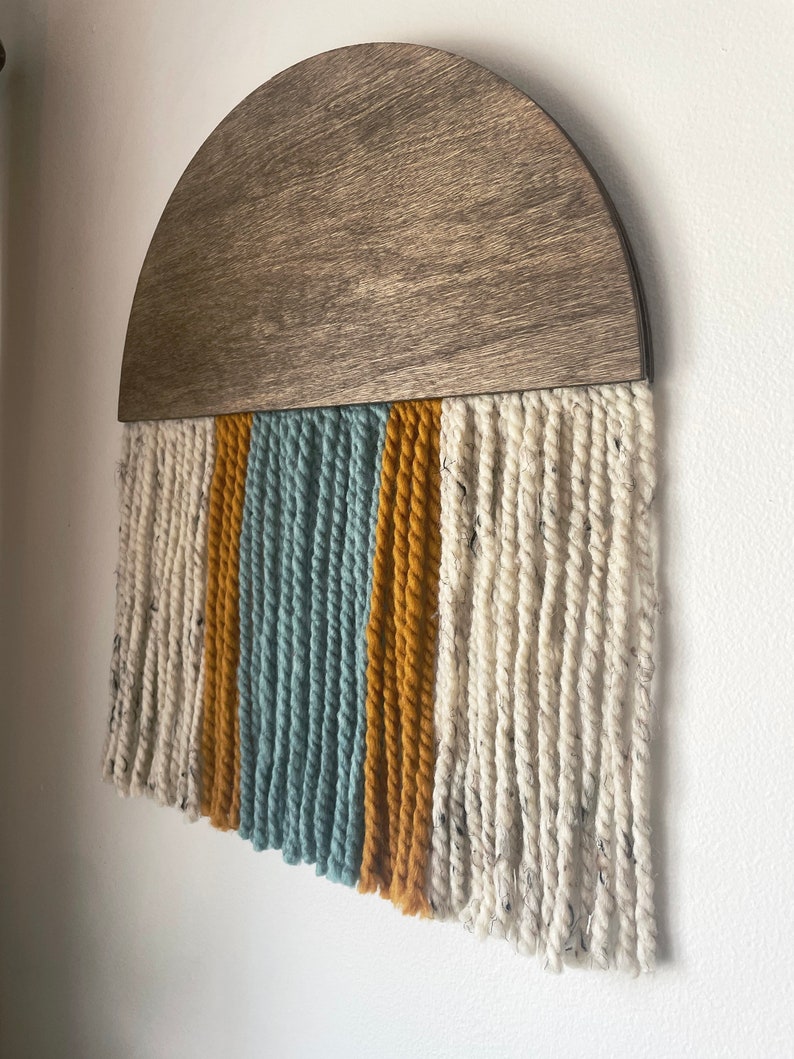 Half Moon Wall Hanging Wooden Arch Wall Decor Yarn Wall Hanging Half