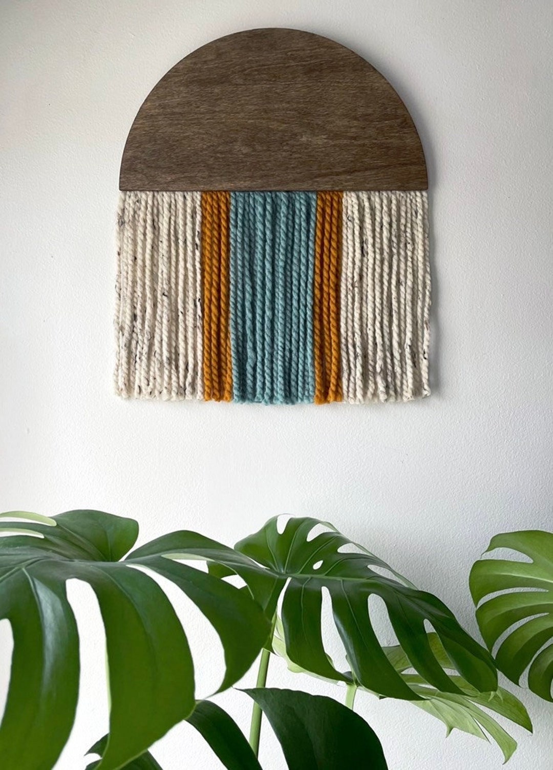 Half Moon Wall Hanging Wooden Arch Wall Decor Yarn Wall Hanging Half