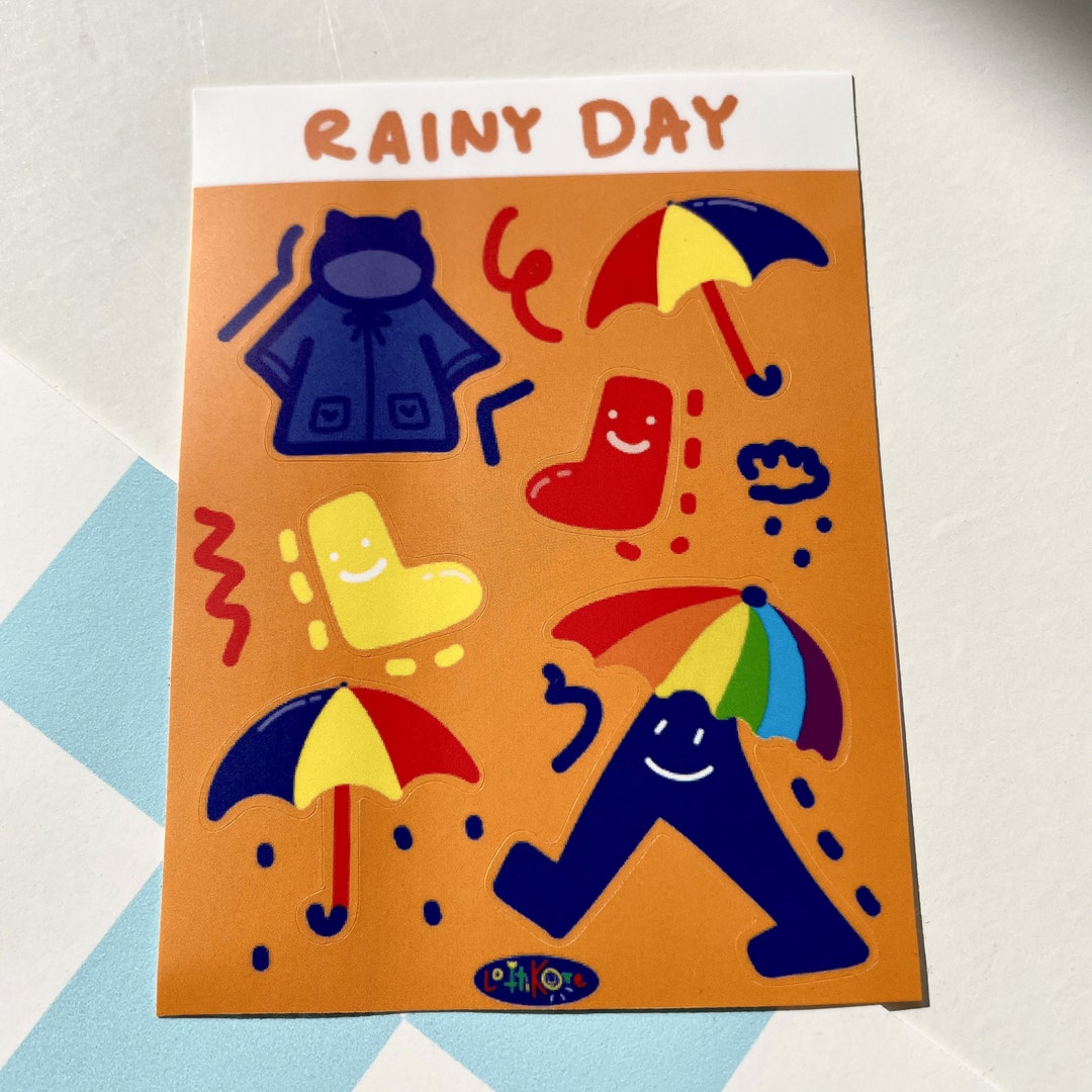 Rainy Day Sticker Sheet - Etsy