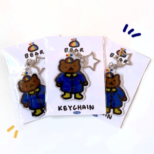 Propeller Hat Cute Bear Acrylic Keychain