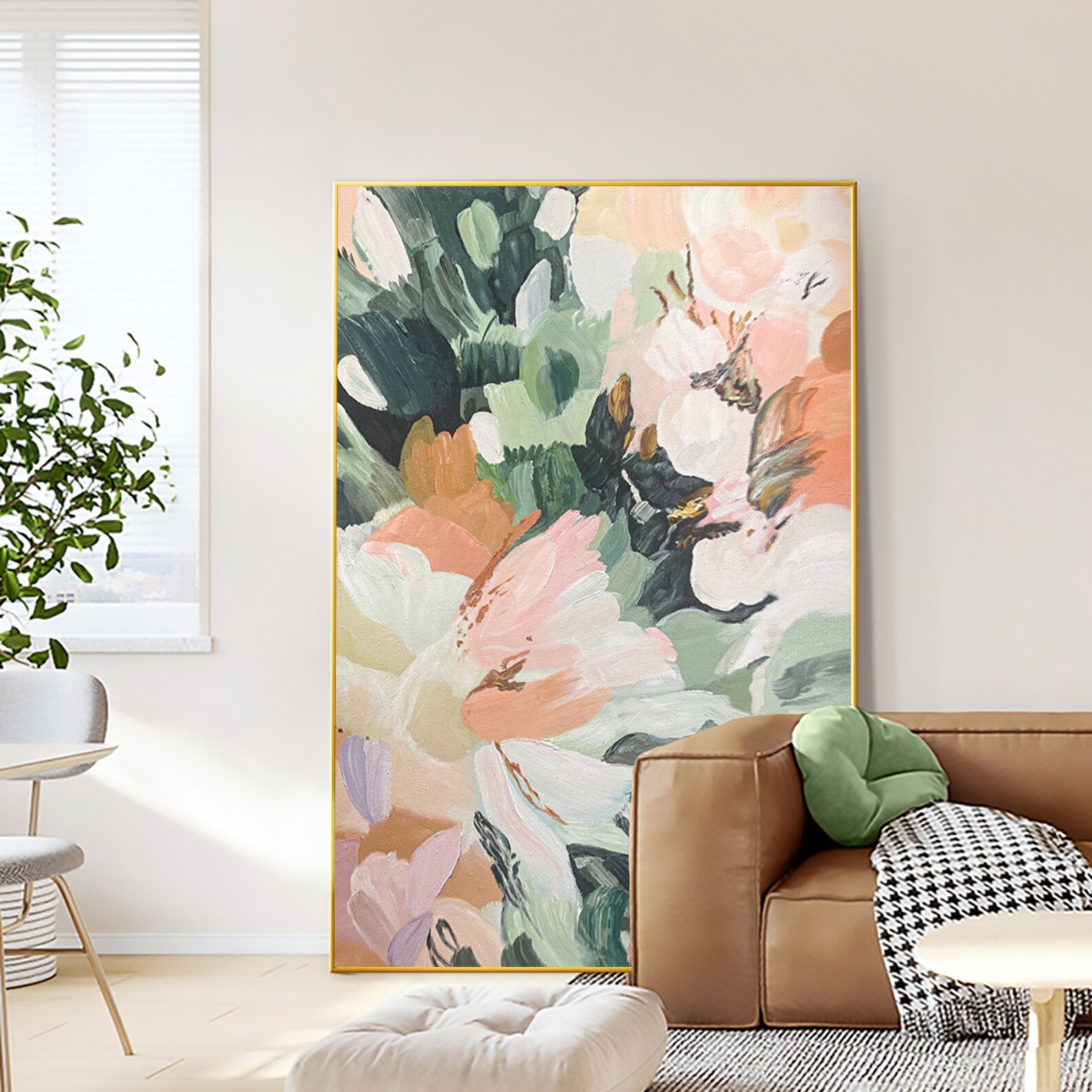 Abstract Pink Flower Landscape Oil Painting on Canvas Large - Etsy