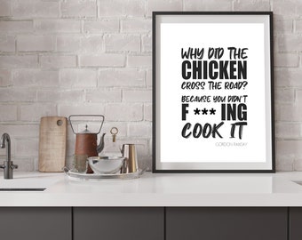 Citas censuradas de Gordon Ramsay, decoración de cocina humorística, impresión digital descargable, arte de pared