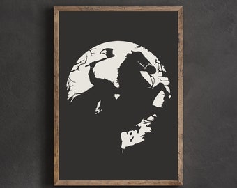 Ruiter zonder hoofd, Sleepy Hollow, Halloween, Digitale downloadprint, kunst aan de muur