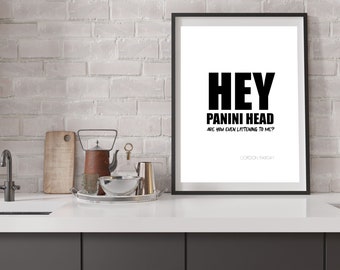 Citas de Gordon Ramsay, decoración de cocina divertida, impresión digital descargable, arte de pared