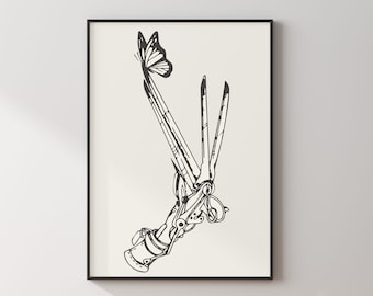 Edward Scissorhands, Halloween, Impresión digital descargable, Arte mural