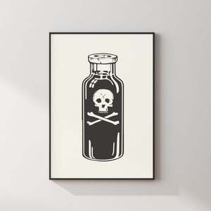 Poison Bottle, Halloween, Digital Download Print, Wall art