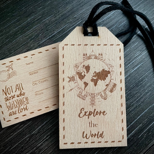 Instant Download: Explore the World - Printable Luggage Tag Design - Wanderlust Travel Quote - SVG and DXF file