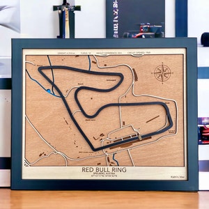 Red Bull Ring-kaart, Red Bull Ring-racecircuit, circuitkaart Grand Prix van Oostenrijk, Formule 1-cadeau, MotoGp-cadeau