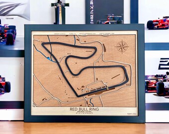 Red Bull Ring Track Wall Art | Austrian Grand Prix Circuit Map | Custom Wooden F1 & Motorsport Gift