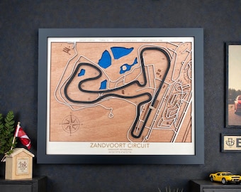 Zandvoort Circuit Wooden Map | Dutch Grand Prix F1 Racing Wall Art | Personalized Gift for Formula 1 Fan | Laser Cut Motorsport Decor