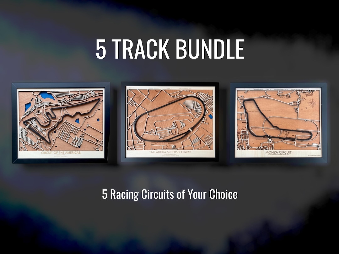 Custom Race Track Map Set of 5 | Any Circuit Worldwide | Wooden Racing ...