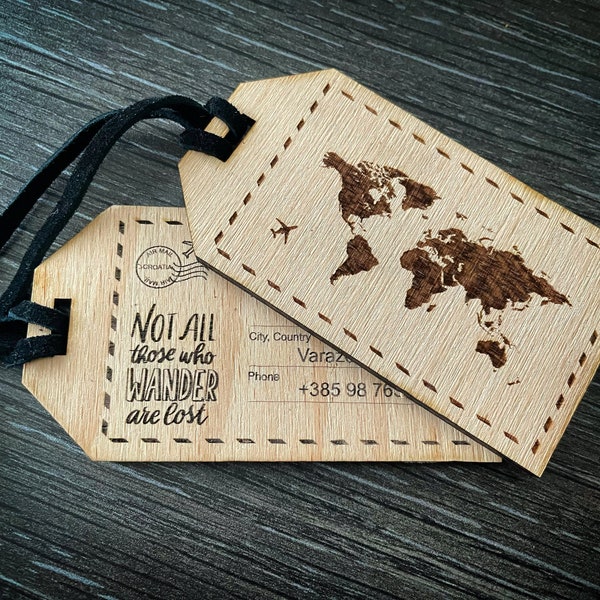 Luggage tags for world travelers SVG and DXF file
