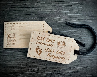 Printable Luggage Tag Design: Wanderlust Travel Quote (SVG and DXF File)