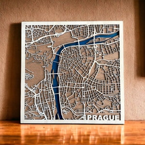 Fichier numérique DXF, SVG - Plan de la ville personnalisé en bois, motifs découpés au laser multicouches, vecteur, art, art mural, cadeau de pendaison de crémaillère, cadeau d'anniversaire