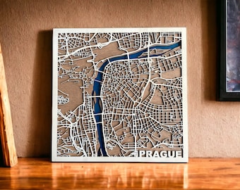 Fichier numérique DXF, SVG - Custom City Map Wood Multilayer Laser Cut Designs Vector, art, art mural, cadeau de pendaison de crémaillère, cadeau d'anniversaire