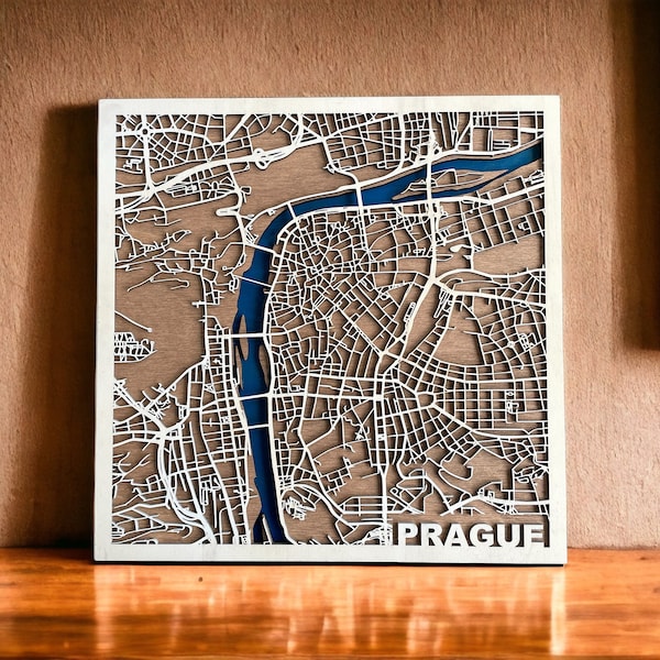 Digital File DXF, SVG - Custom City Map Wood Multilayer Laser Cut Designs Vector, art, wall art, housewarming gift, anniversary gift