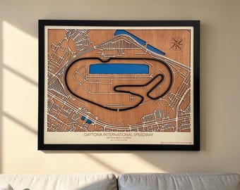 Daytona International Speedway Wall Art: Laser Engraved Wood, 500