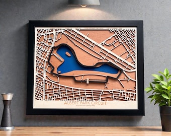 Albert Park Circuit Wooden Map | Australian Grand Prix F1 Racing Wall Art | Personalized Gift for Formula 1 Fan | Laser Cut Motorsport Decor