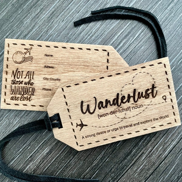 Luggage tags for world traveler wanderlust SVG and DXF file