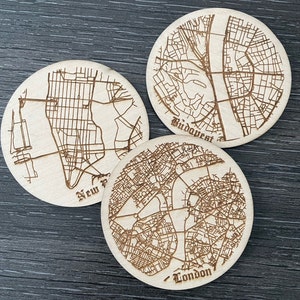 Custom City Streets Coasters - Digital Engraving Files SVG and DXF - Custom Coaster File