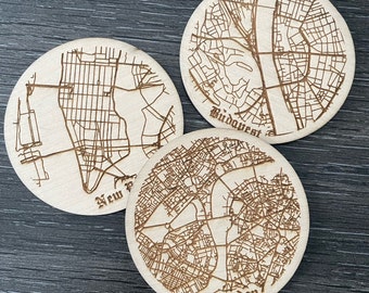 Custom City Streets Coasters - Digital Engraving Files SVG and DXF