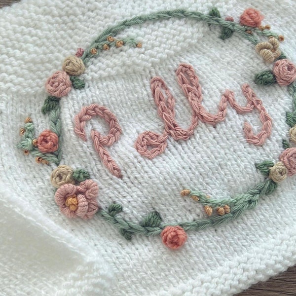 ADD ON for personalised cardigan - Flower WREATH (please add this to the basket along with the cardigan in separate listing)