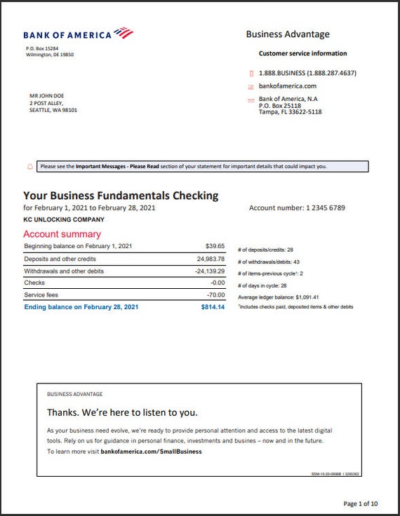 Bank Statement 10 Templates - Etsy