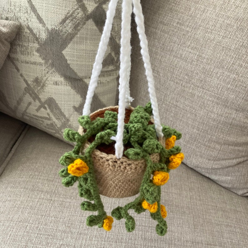 Crochet Hanging Plant With Flowers PDF Pattern - Etsy