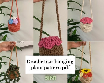 Crochet car hanging plant pattern