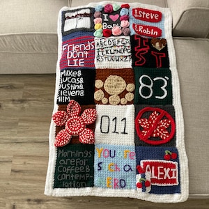 Crochet STRANGER THINGS quilt PDF pattern image 1