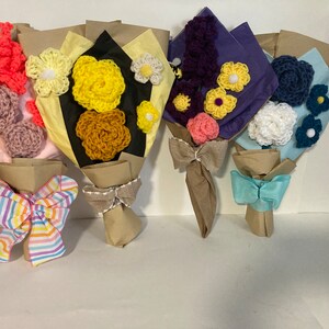 Crochet handmade flower bouquet