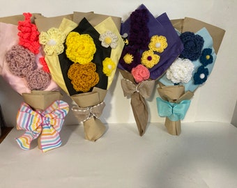 Crochet handmade flower bouquet