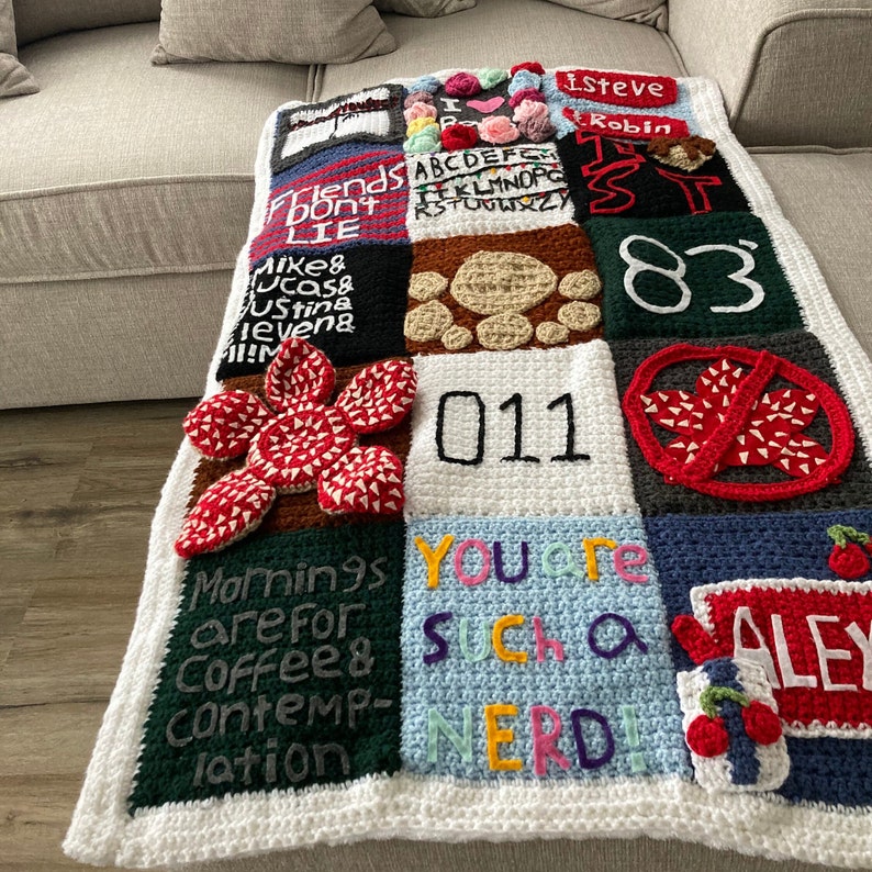 Crochet STRANGER THINGS quilt PDF pattern image 8