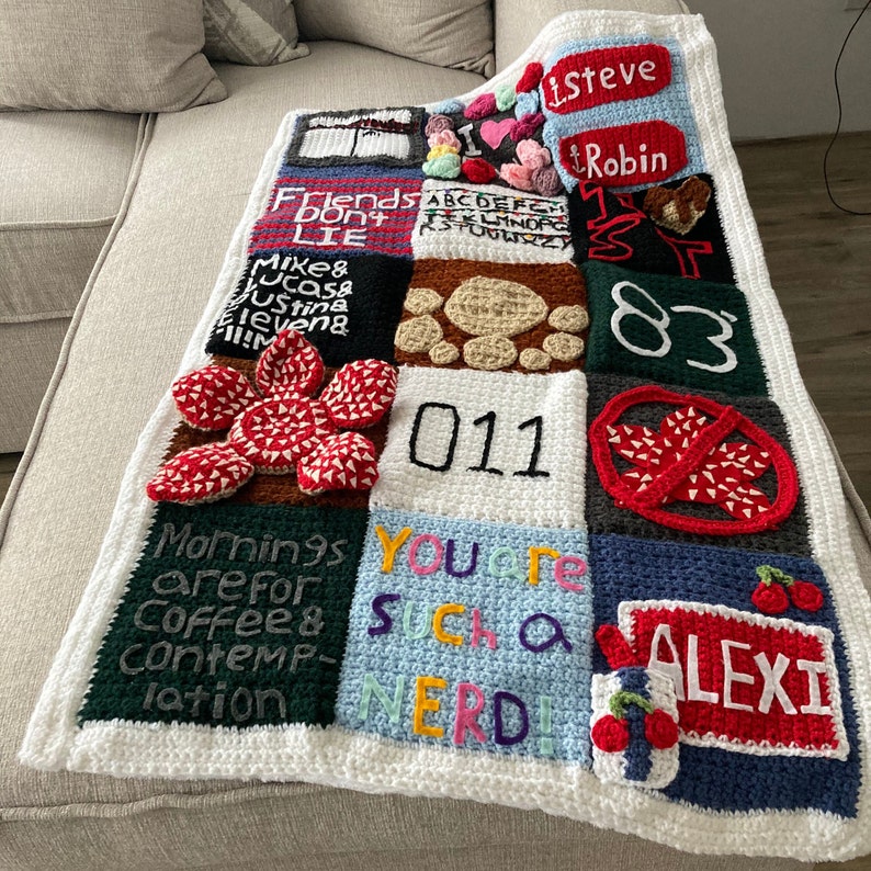 Crochet STRANGER THINGS quilt PDF pattern image 7