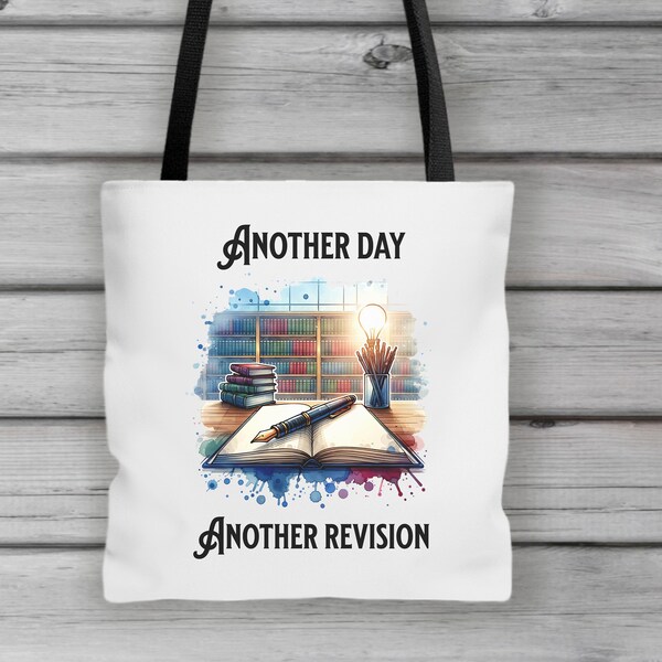 Another Revision Rewrite tote gift, Writer tote bag, Mom gift, Birthday, Author bag, grocery bag, book, camping, school, beach, reusable bag