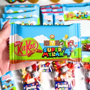 Papeterie et gourmandises personnalisées thème Mario