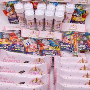 Papeterie et gourmandises personnalisées thème Licorne