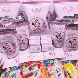 Papeterie et gourmandises personnalisées thème Baby Minnie