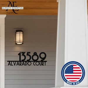 Modern Metal House Number Sign: Custom Address Plaque