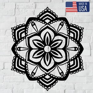 Flower Mandala Metal Wall Art | Boho Wall Decor | Indoor Outdoor Mandala Decor | Metal Flower Wall Hanging | Modern Mandala Art