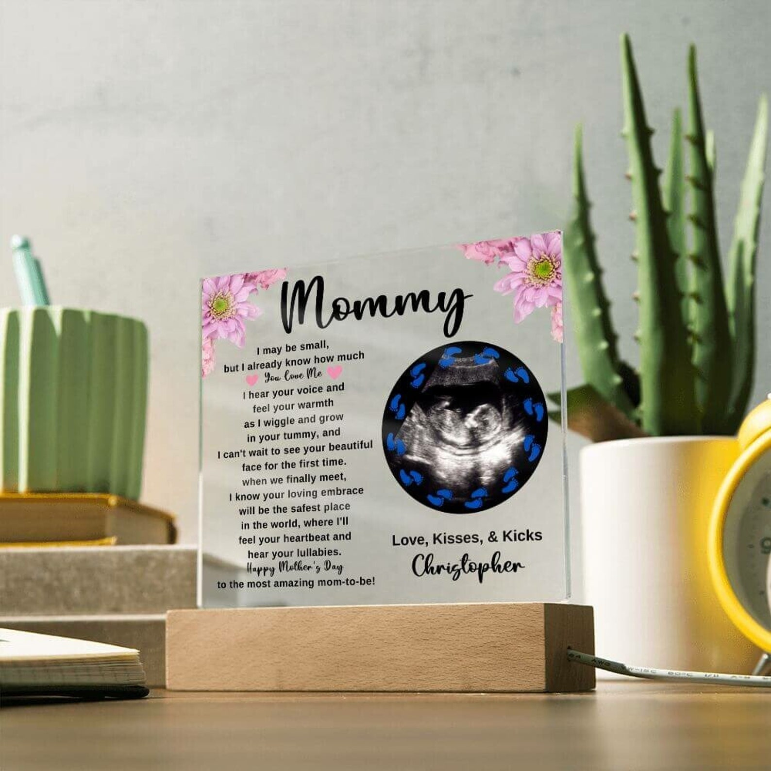 Personalized Ultrasound Photo Square Acrylic Plaque Gift for Etsy