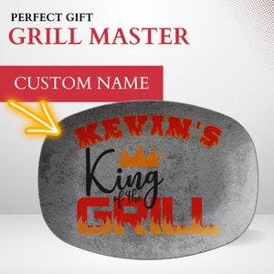 Personalized BBQ Grilling Plate: King of the Grill Custom Platter