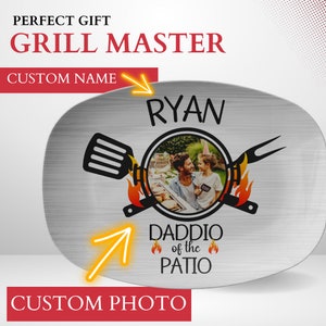 Personalized BBQ Platter: Custom Photo Grill Master Gift