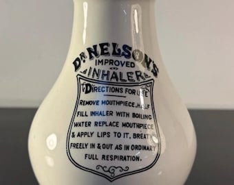 Antique Dr. Nelson's Earthenware Improved Steam Inhaler With