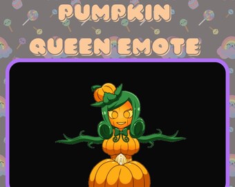 Geanimeerde Pumpkin Queen Emote / Sub Emote / Twitch / Halloween / Discord / Bit Emote / Emotes / Streamer / Gamer / Emote Commissie /