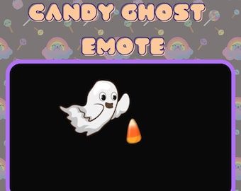 Geanimeerde Candy Ghost Emote, Twitch, Discord, Bit Emote, Sub Emote, Emotes Commissies, Streamer, Gamer, Trovo, Youtube, Premade, Gif