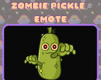 Geanimeerde Zombie Pickle-emote / Sub-emotes / Twitch / Halloween / Discord / Bit-emotes / Emotes / Streamer / Gamer / Emotes-commissie /